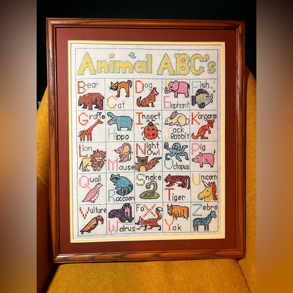 Vintage Art Vintage Alphabet Zoo Cross Stitch Poshmark